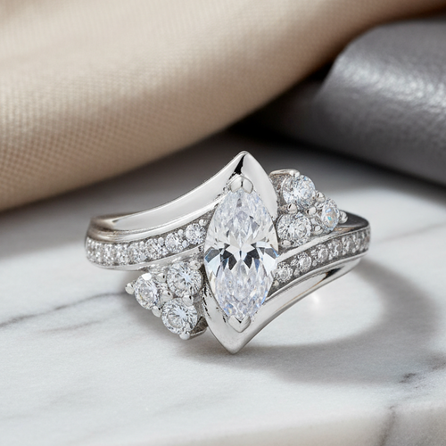 Sterling Silver Marquise CZ Ring