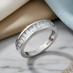 Sterling Silver Baguette Channel CZ Ring