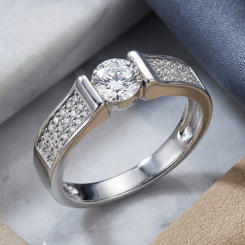Sterling Silver Engagement CZ Ring