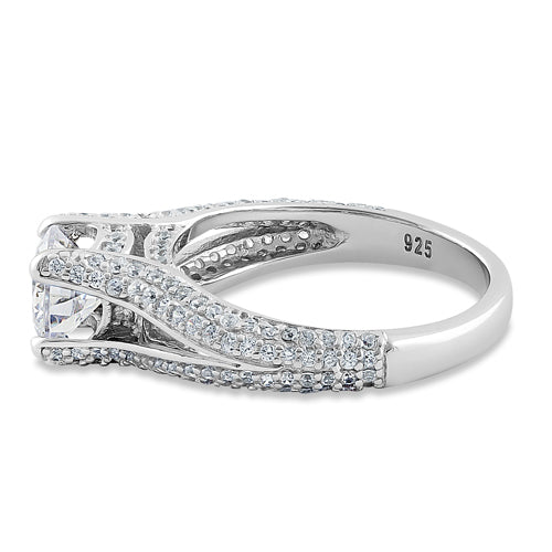 Sterling Silver Lavish Round Cut Clear CZ Ring