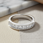 Sterling Silver 8 Square CZ Ring