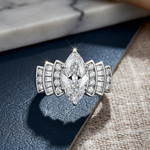 Sterling Silver Marquise CZ Engagement Ring
