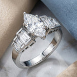 Sterling Silver Marquise CZ Engagement Ring
