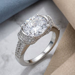 Sterling Silver Extravagant Oval CZ Ring