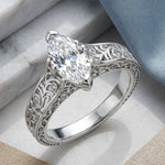 Sterling Silver Marquise CZ Engagement Ring