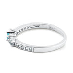 Sterling Silver Emerald Cut Aquamarine CZ Ring