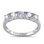 Sterling Silver Round CZ Half Eternity Ring