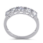 Sterling Silver Round CZ Half Eternity Ring