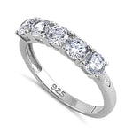 Sterling Silver Round CZ Half Eternity Ring