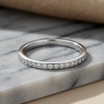 Sterling Silver Clear CZ Thin Band Ring