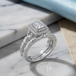 Sterling Silver 2-Piece CZ Engagement Ring Set