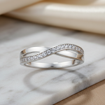 Sterling Silver CZ Infinity Twist Ring