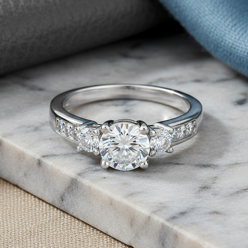 Sterling Silver Engagement CZ Ring