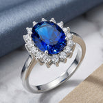 Sterling Silver Blue CZ Ring