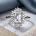 Sterling Silver Vintage CZ Cluster Ring
