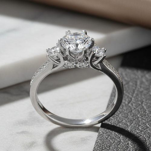 Sterling Silver 1.0 ct. CZ Engagement Ring