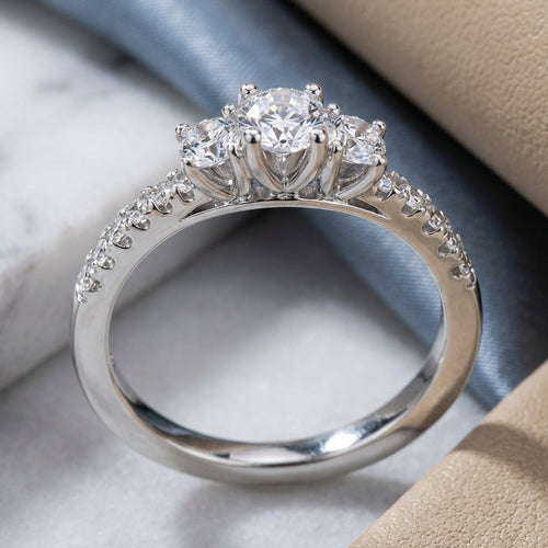 Sterling Silver 3 Stone CZ Ring