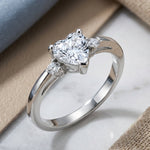 Sterling Silver Clear Heart CZ Ring