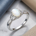Sterling Silver Center Stone Charmed  Mother of Pearl Ring