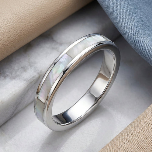 Sterling Silver Seamless Mother of Pearl Ring