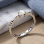 Sterling Silver Round Mother of Pearl Ring