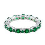 Sterling Silver Eternity Emerald CZ Ring