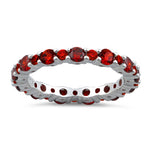 Sterling Silver Eternity Dark Garnet CZ Ring
