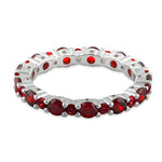 Sterling Silver Eternity Dark Garnet CZ Ring