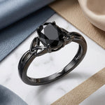 Sterling Silver Black Rhodium Black CZ Ring