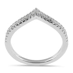 Sterling Silver Pave Chevron CZ Ring