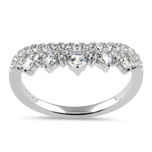 Sterling Silver Princess Crown CZ Ring