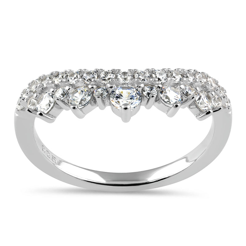 Sterling Silver Princess Crown CZ Ring