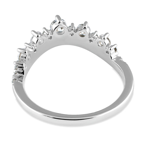 Sterling Silver Princess Crown CZ Ring