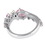 Sterling Silver Pink & Yellow CZ Ring