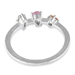 Sterling Silver Pink & Champagne CZ Ring