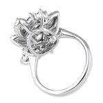 Sterling Silver Yellow and Clear CZ Cluster Ring