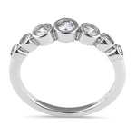Sterling Silver Half Eternity Round CZ Bezel Ring