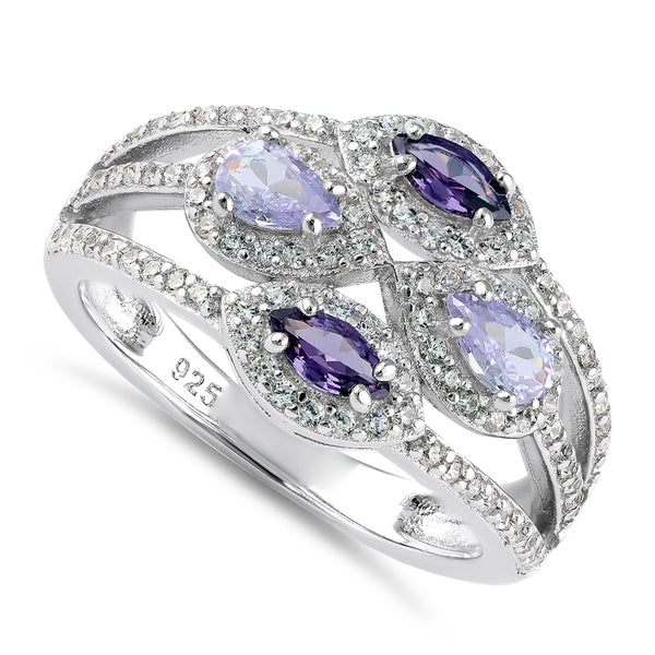 Sterling Silver Purple CZ Ring