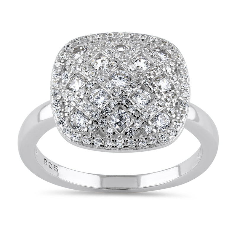 Sterling Silver CZ Cluster Ring