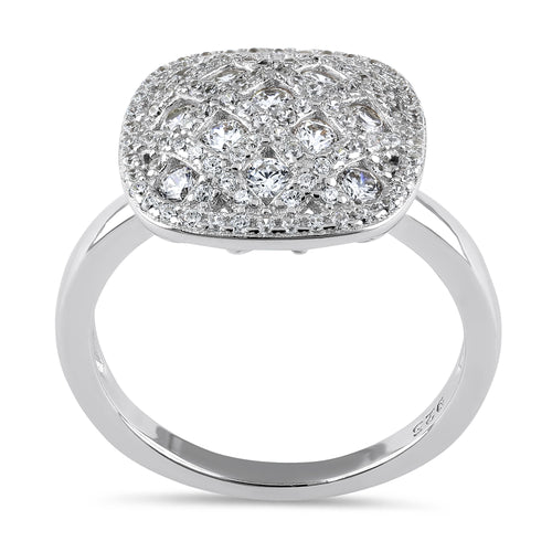 Sterling Silver CZ Cluster Ring