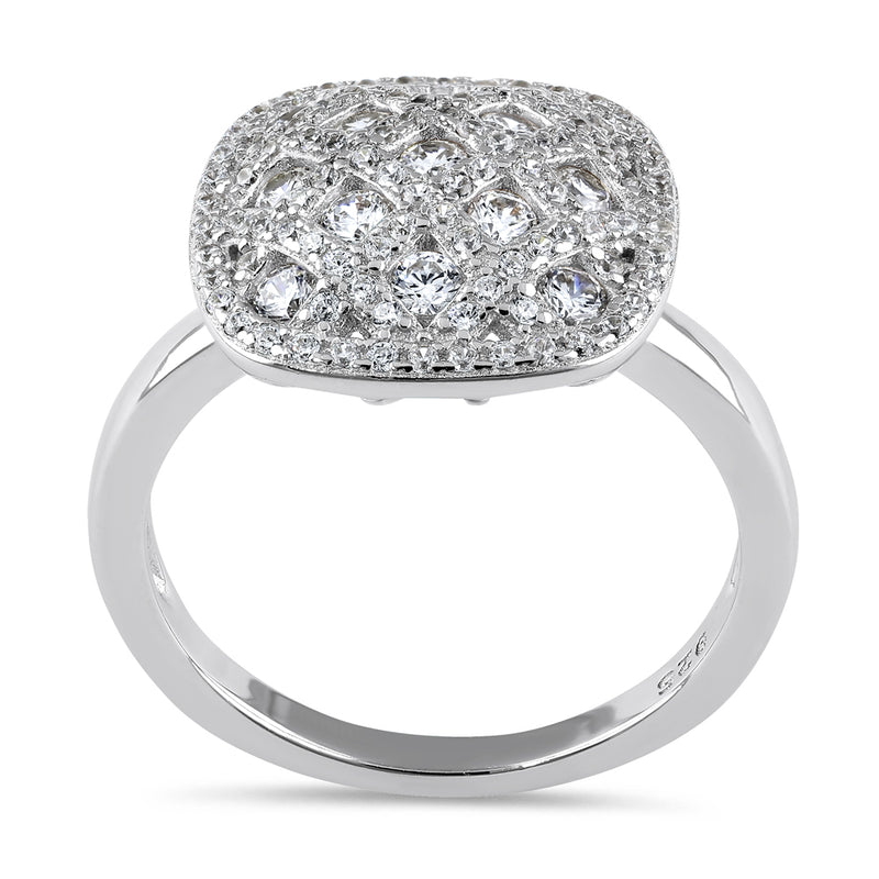 Sterling Silver CZ Cluster Ring