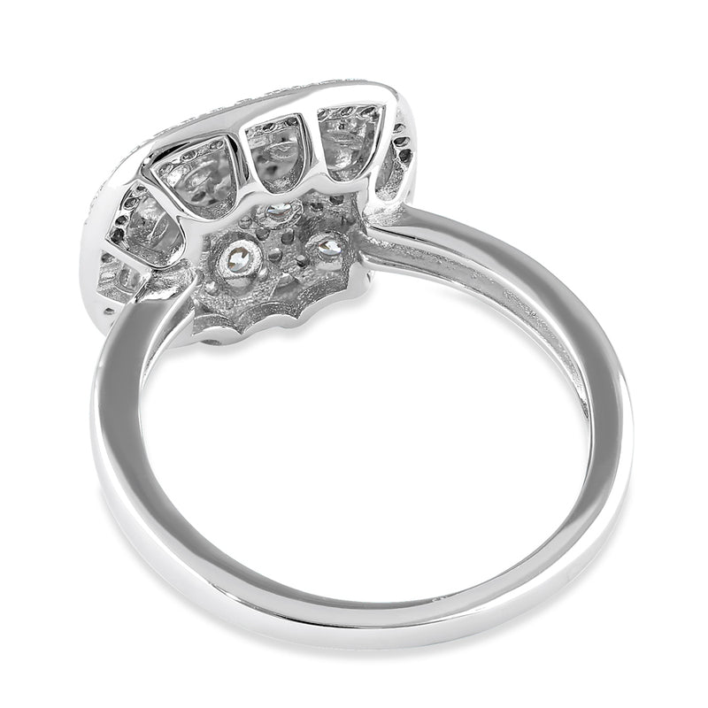 Sterling Silver CZ Cluster Ring