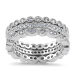 Sterling Silver 3 Rings Stackable CZ Rings