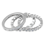 Sterling Silver 3 Rings Stackable CZ Rings