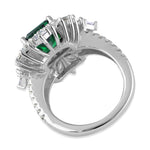 Sterling Silver Green CZ Cluster Ring