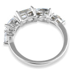 Sterling Silver Marquise, Pea, & Emerald-Cut CZ Ring
