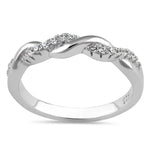 Sterling Silver Braided CZ Ring