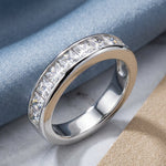 Sterling Silver Half Eternity Princess CZ Ring