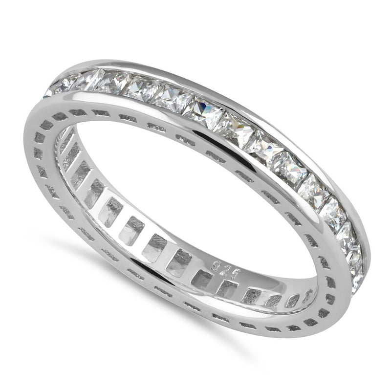 Sterling Silver Princess-Cut CZ Eternity Ring