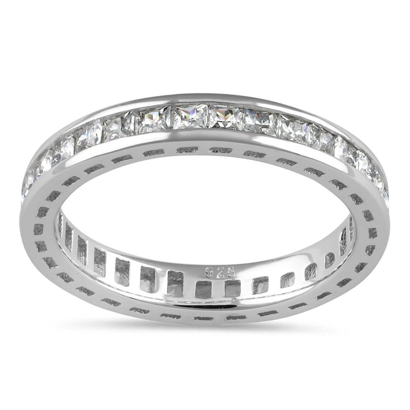 Sterling Silver Princess-Cut CZ Eternity Ring